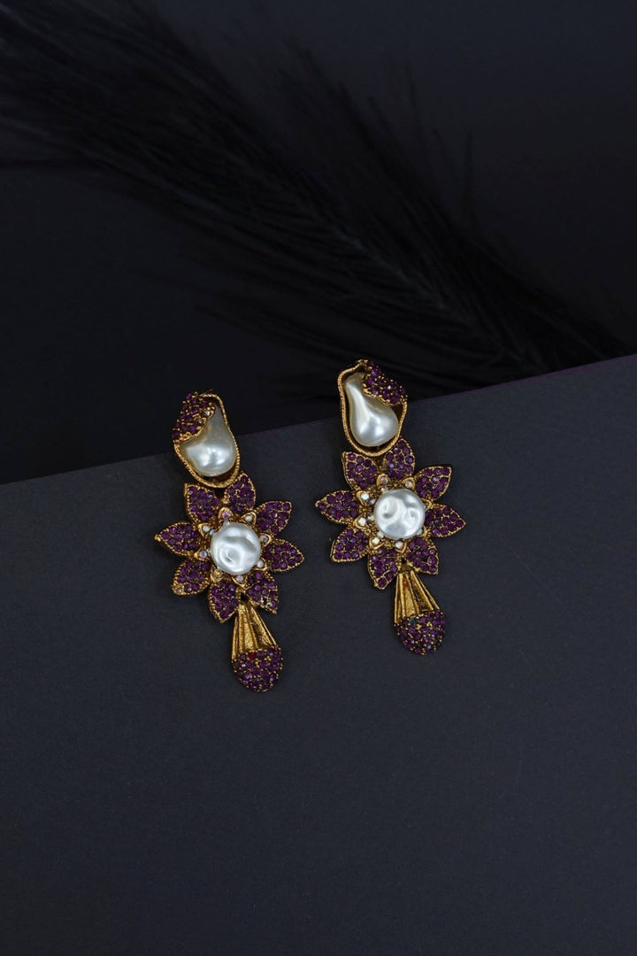Elegant Turkish Floral Design Earrings - RS ZEVARS