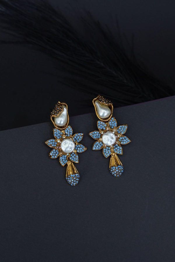 Elegant Turkish Floral Design Earrings - RS ZEVARS