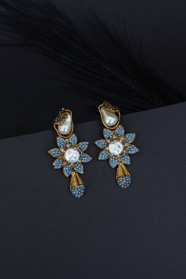 Elegant Turkish Floral Design Earrings - RS ZEVARS