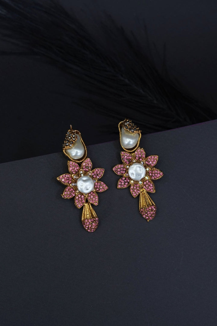Elegant Turkish Floral Design Earrings - RS ZEVARS