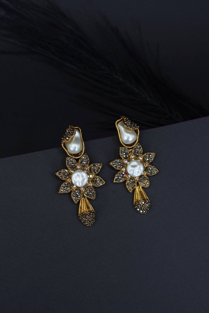 Elegant Turkish Floral Design Earrings - RS ZEVARS