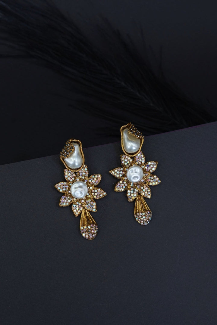 Elegant Turkish Floral Design Earrings - RS ZEVARS