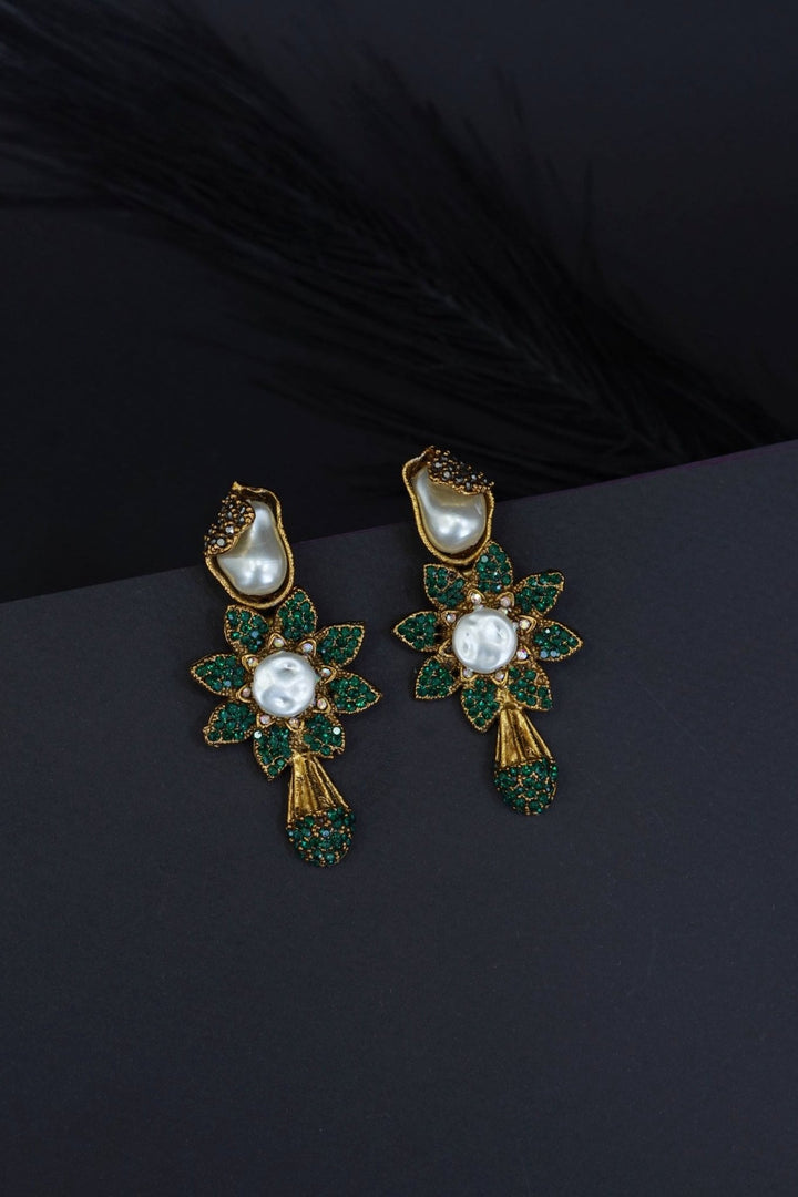 Elegant Turkish Floral Design Earrings - RS ZEVARS