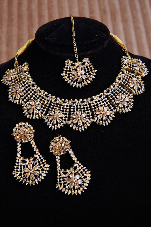 Elegant Zirconia Necklace Set - RS ZEVARS