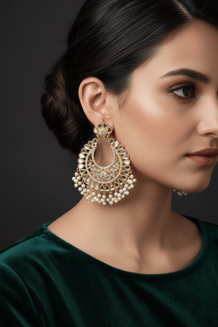 Extra Large Manjus Chand Bali Earrings - RS ZEVARS