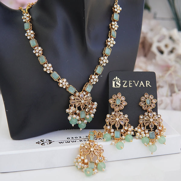Falak Necklace Gemstones Set - RS ZEVARS