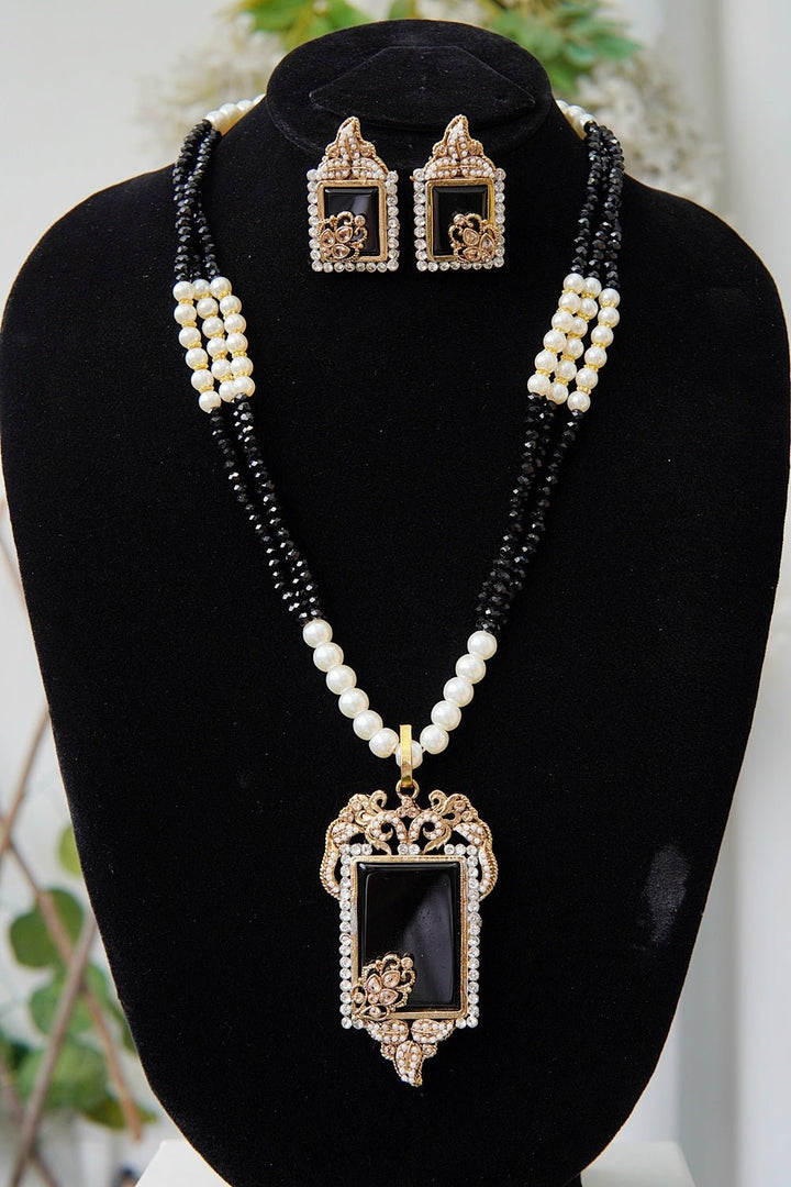 Gemstone Antique Mala Pendent Set - RS ZEVARS