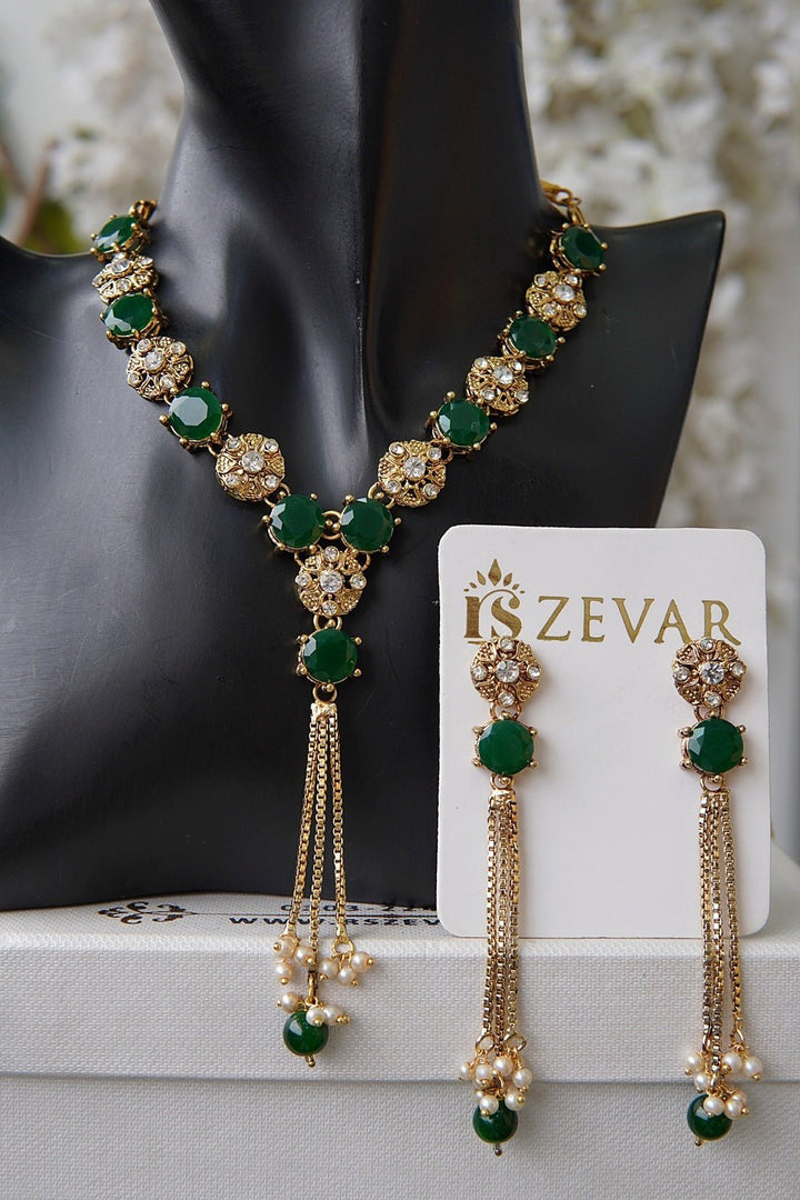 Gemstone Latkan Necklace Set - RS ZEVARS