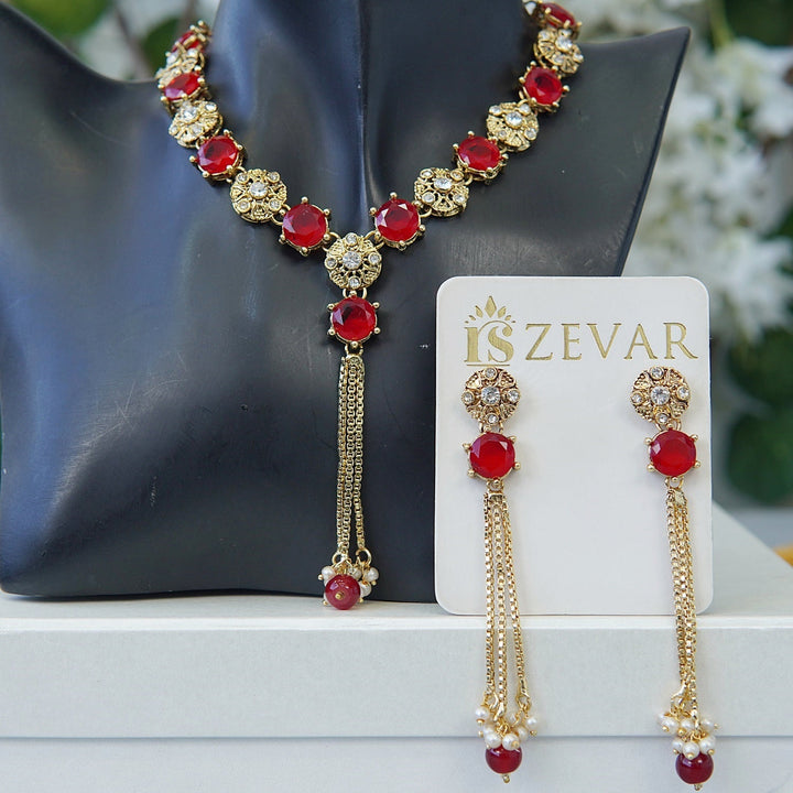 Gemstone Latkan Necklace Set - RS ZEVARS