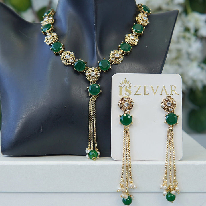 Gemstone Latkan Necklace Set - RS ZEVARS