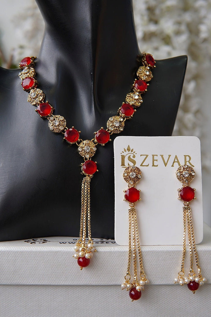 Gemstone Latkan Necklace Set - RS ZEVARS