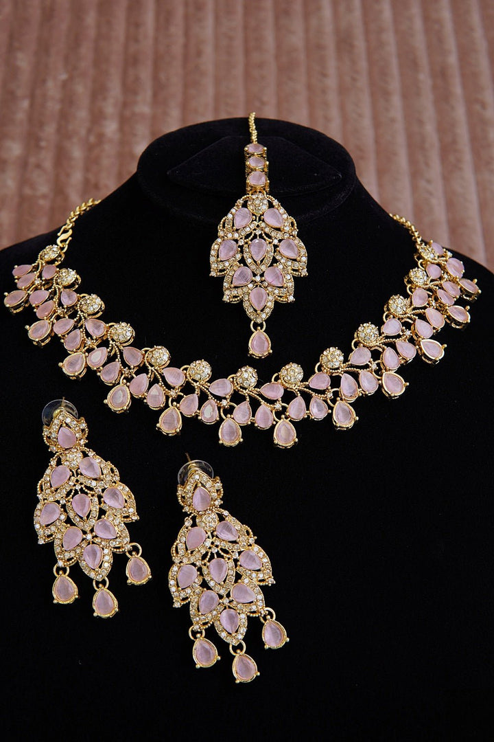Gemstone Zirconia Designer Necklace Set - RS ZEVARS