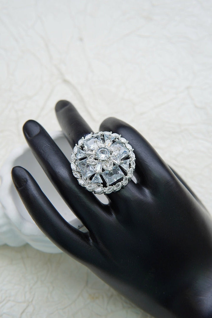 Gemstone Zirconia Doubleds Finger Ring - RS ZEVARS