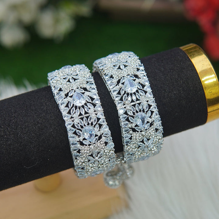 Glamorous Gemstone Zirconia Bangles - RS ZEVARS