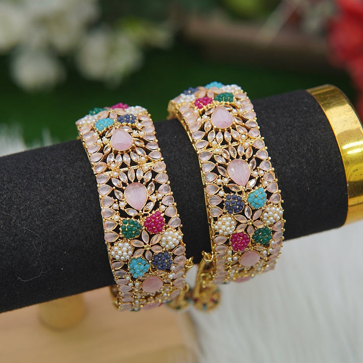 Glamorous Gemstone Zirconia Bangles - RS ZEVARS