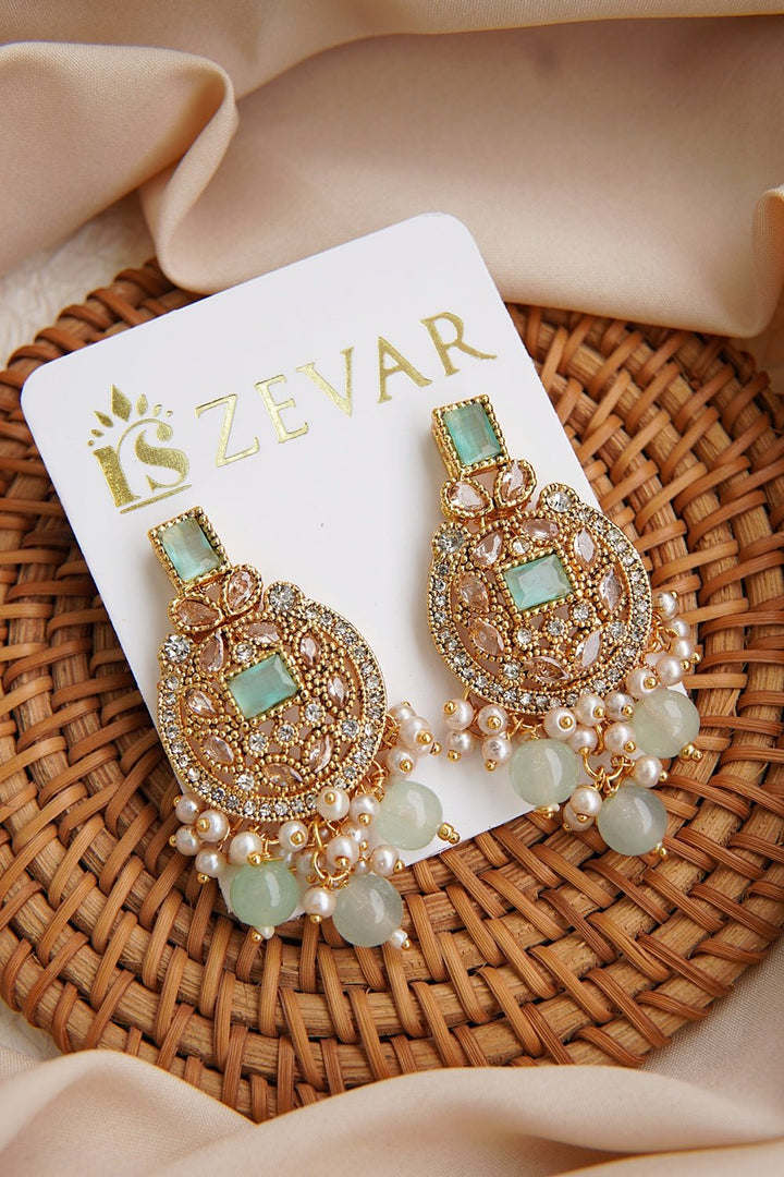 Glittering Gemstone Earrings - RS ZEVARS