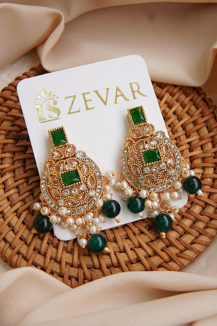Glittering Gemstone Earrings - RS ZEVARS