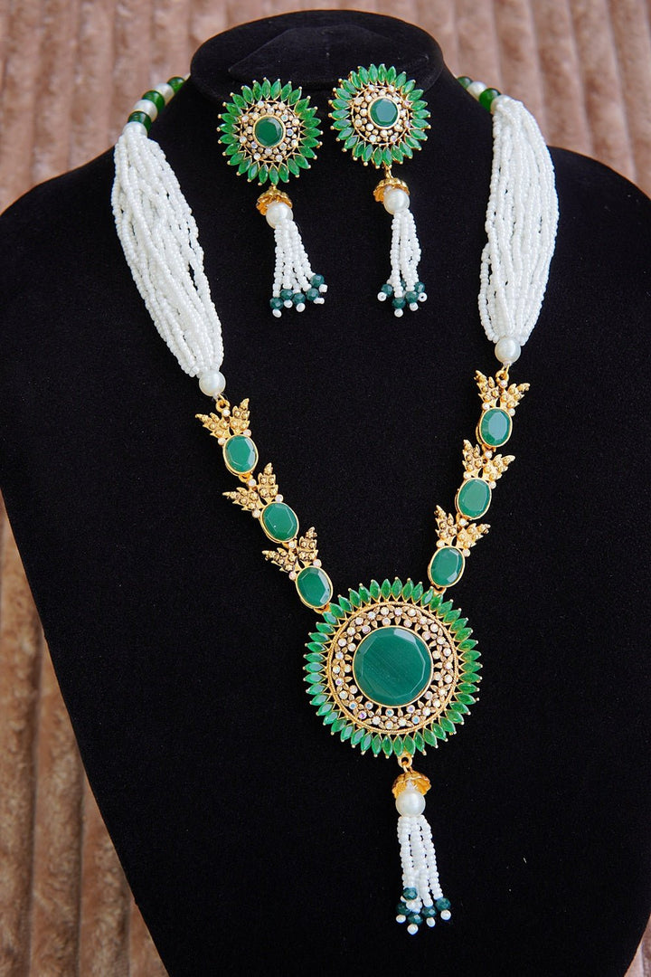 Glowing Zircons & Gemstones Long Haar Set - RS ZEVARS