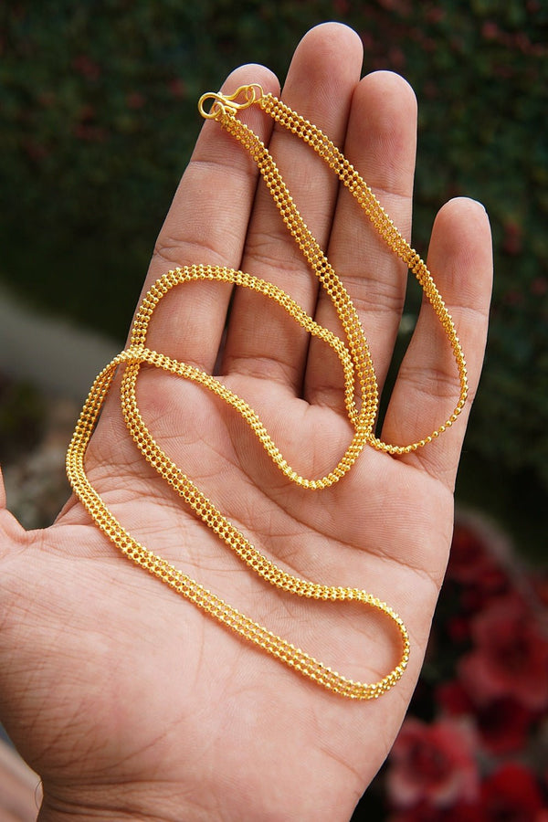 Gold Plated 4 Ball Lines Chain - RS ZEVARS