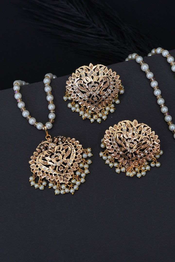 Gold Plated Hyderabadi Pendant Set - RS ZEVARS