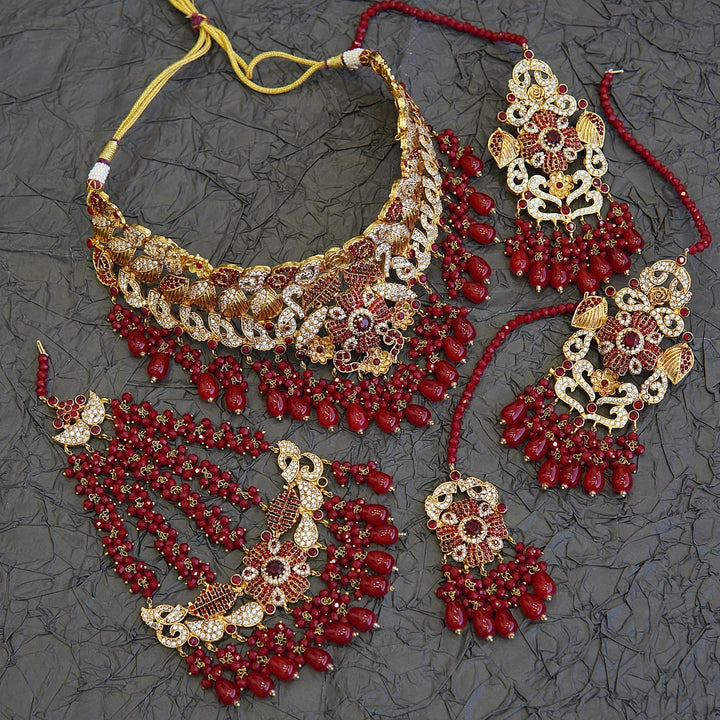Gold Plated Zircons & Gems Bridal Set - RS ZEVARS