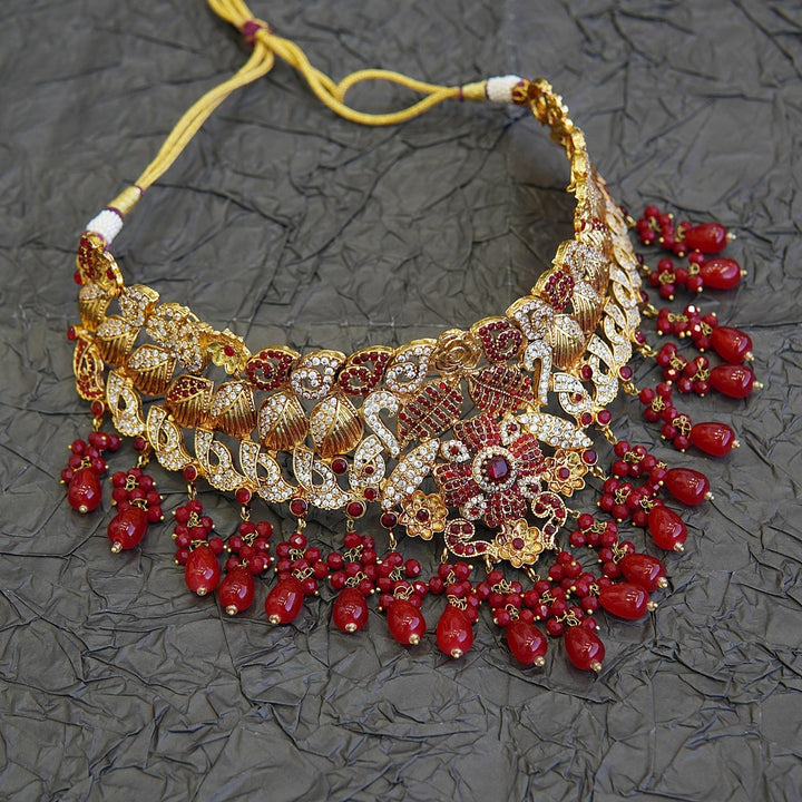 Gold Plated Zircons & Gems Bridal Set - RS ZEVARS