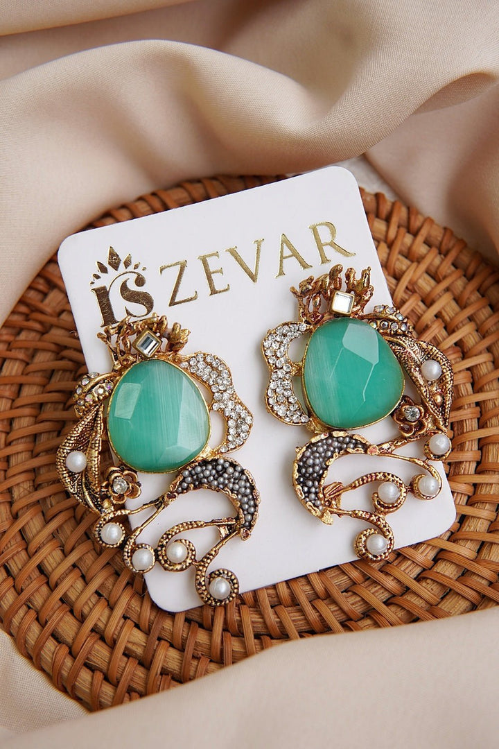 Graceful Gemstone Designer Earrings - RS ZEVARS