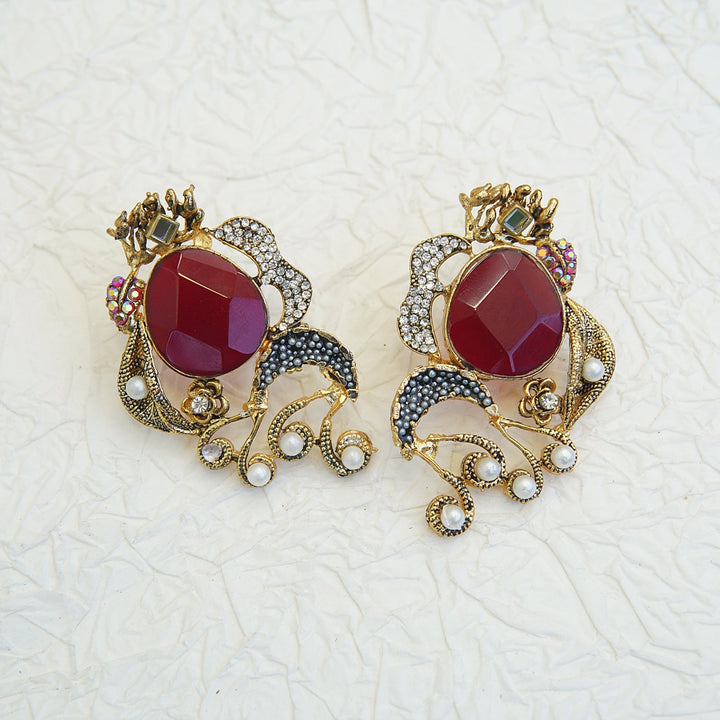 Graceful Gemstone Designer Earrings - RS ZEVARS