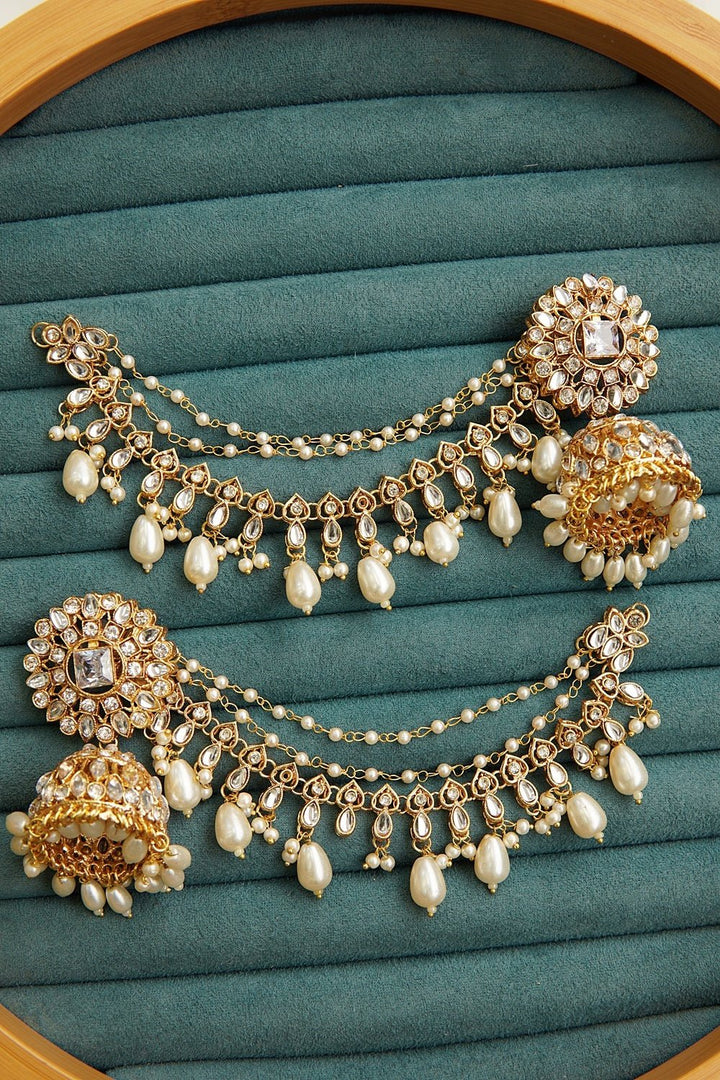 Graceful Kundan Jhumkey With Saharey - RS ZEVARS