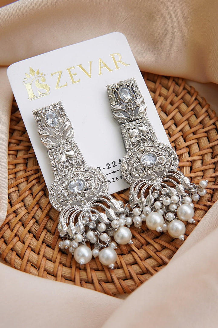 Hand Crafted Long Gems Earrings - RS ZEVARS