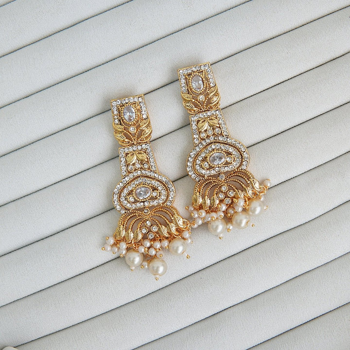 Hand Crafted Long Gems Earrings - RS ZEVARS