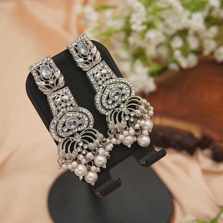 Hand Crafted Long Gems Earrings - RS ZEVARS