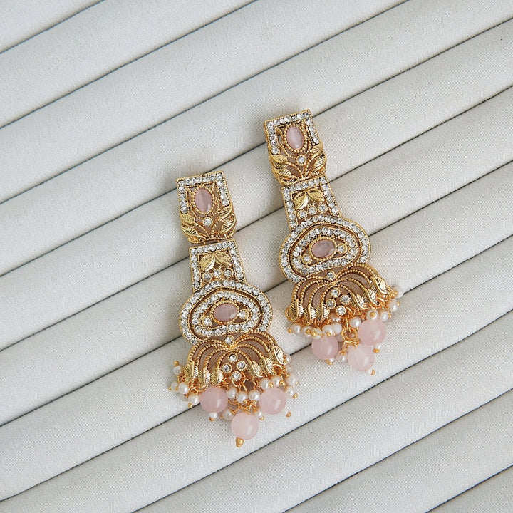 Hand Crafted Long Gems Earrings - RS ZEVARS