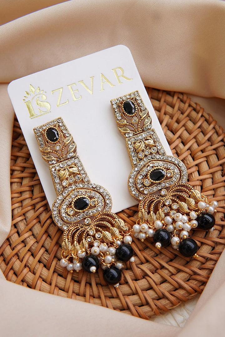 Hand Crafted Long Gems Earrings - RS ZEVARS