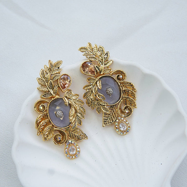 Hand crafted Turkish Doubled Stone Earrings - RS ZEVARS