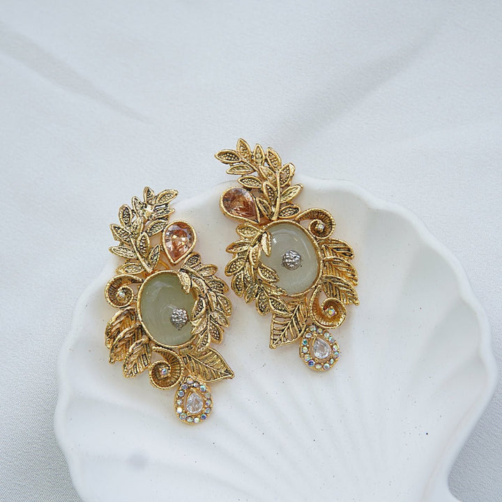 Hand crafted Turkish Doubled Stone Earrings - RS ZEVARS