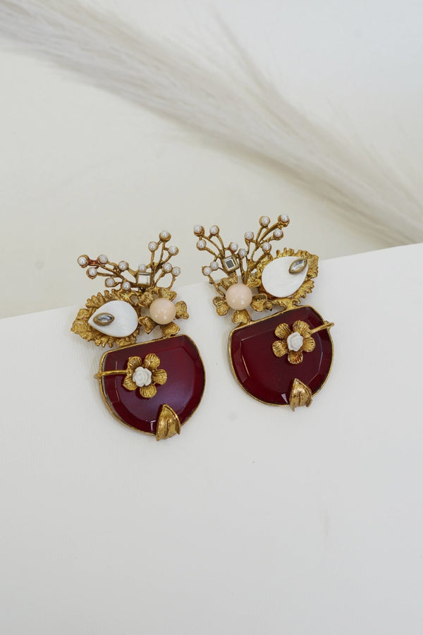 Handcrafted Semi - Gemstone Turkish Earrings - RS ZEVARS