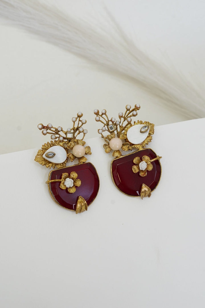 Handcrafted Semi - Gemstone Turkish Earrings - RS ZEVARS