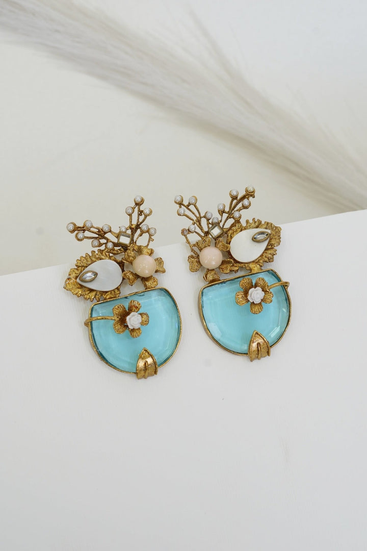 Handcrafted Semi - Gemstone Turkish Earrings - RS ZEVARS