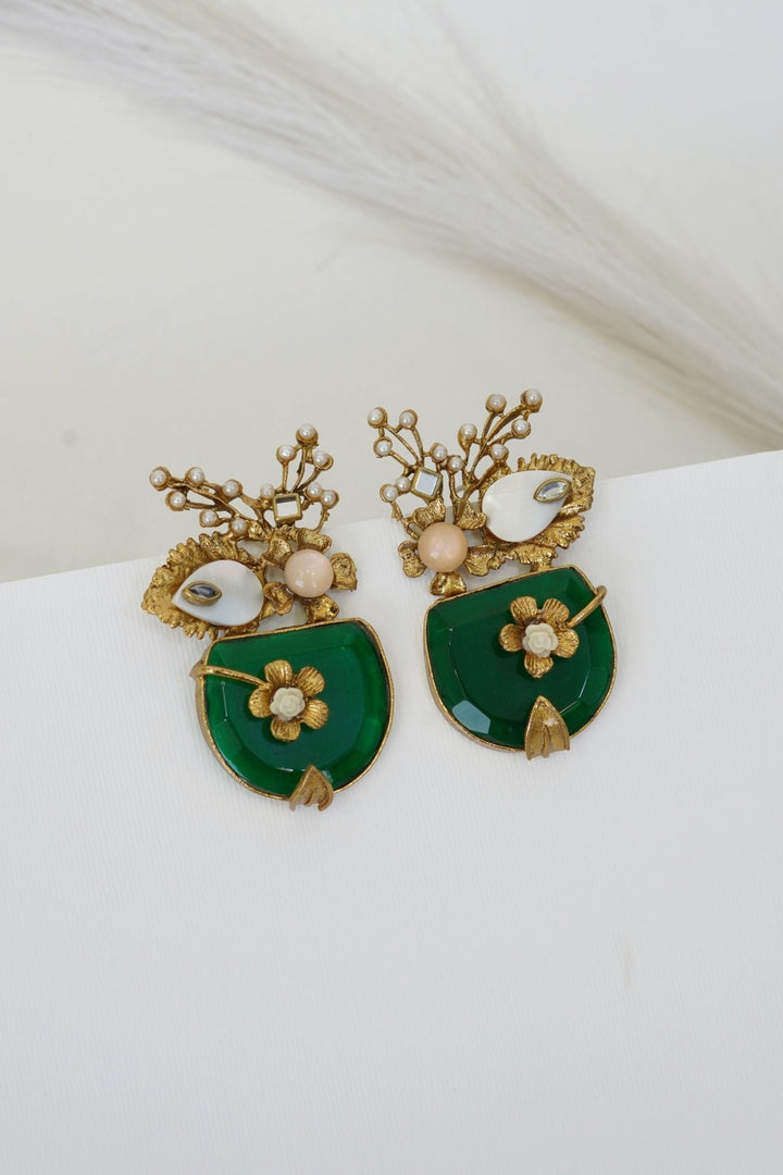 Handcrafted Semi - Gemstone Turkish Earrings - RS ZEVARS