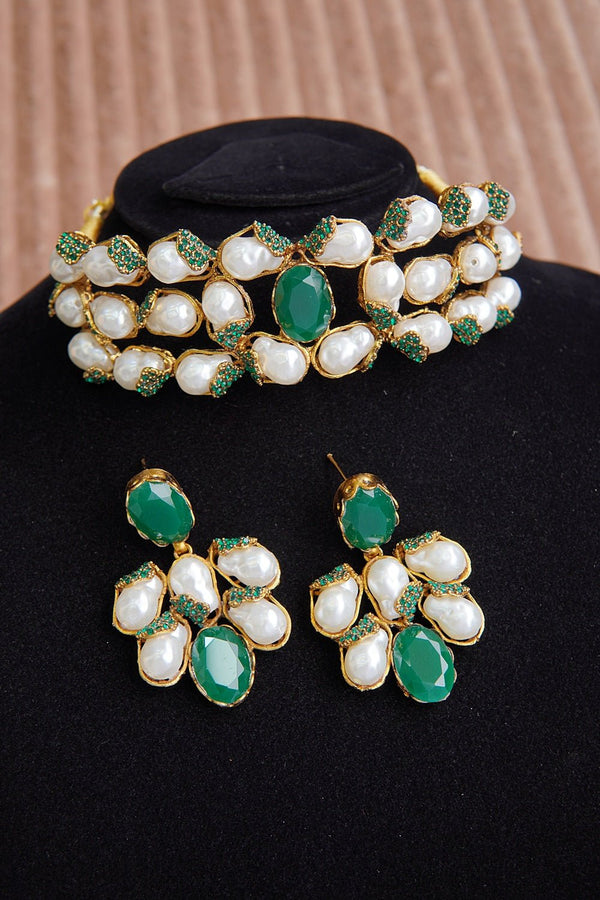 Handcrafted Turkish Mother Pearl Choker Set - RS ZEVARS