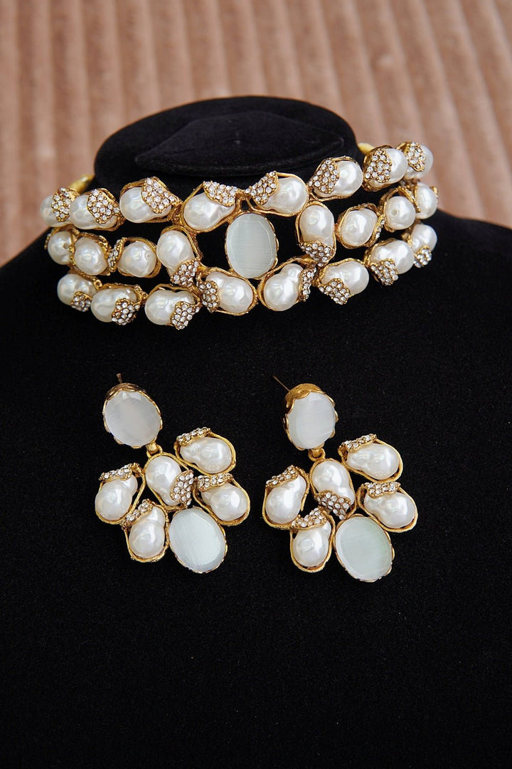 Handcrafted Turkish Mother Pearl Choker Set - RS ZEVARS