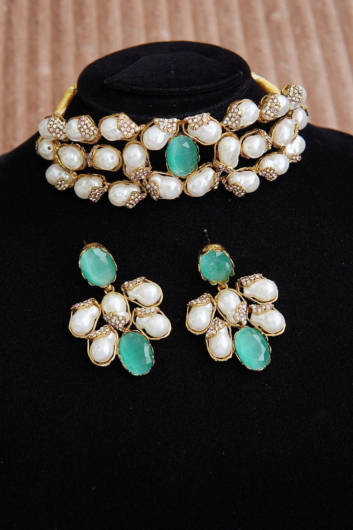 Handcrafted Turkish Mother Pearl Choker Set - RS ZEVARS