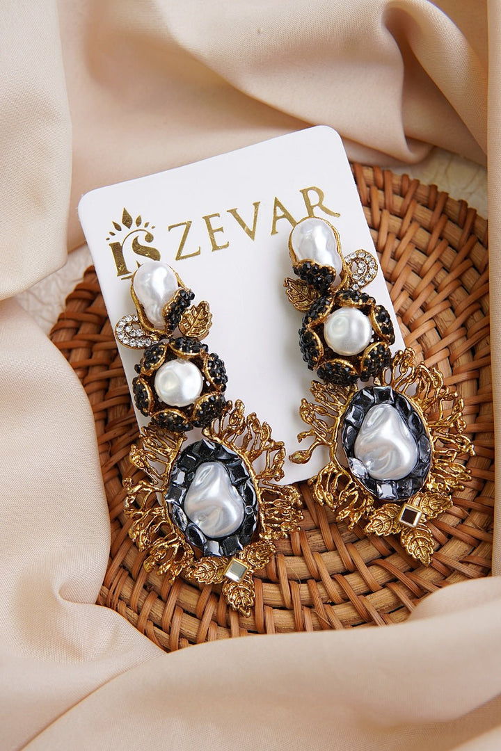 Heritage Inspired Turkish Mother of Pearl Earrings - RS ZEVARS