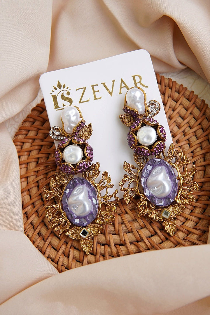 Heritage Inspired Turkish Mother of Pearl Earrings - RS ZEVARS