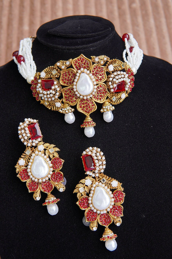 Heritage Inspired Turkish Mother Pear Guluband Set - RS ZEVARS