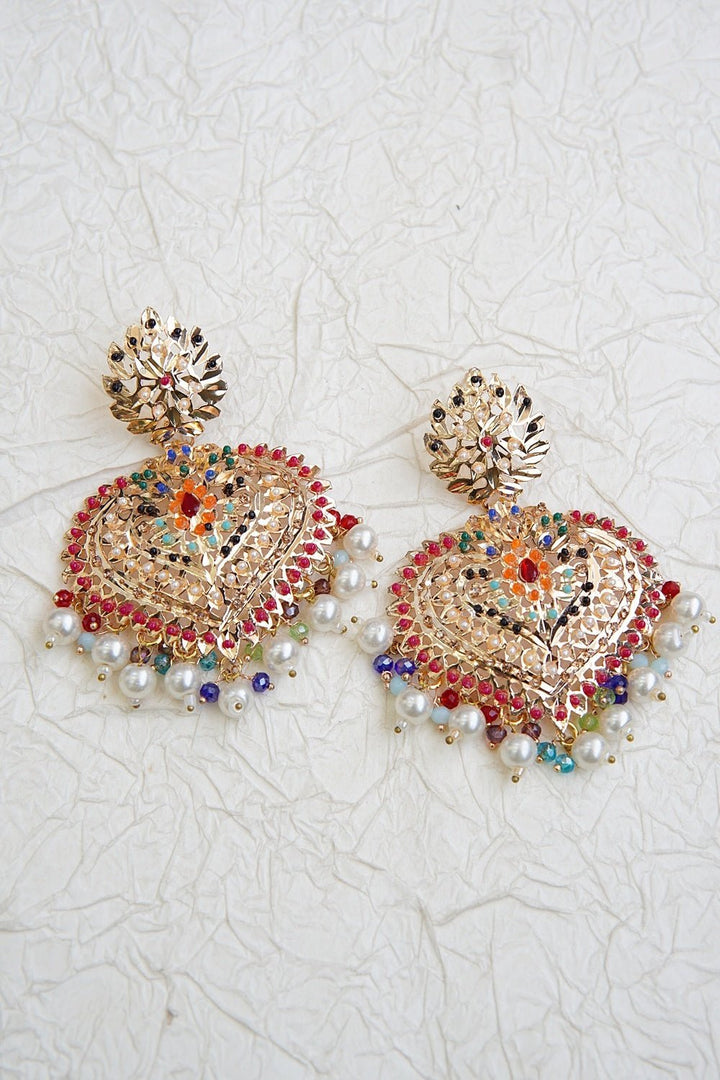 Hyderabadi Gold Plated Latkan Earrings - RS ZEVARS
