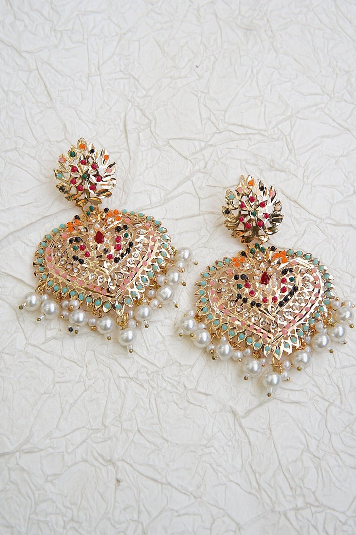 Hyderabadi Gold Plated Latkan Earrings - RS ZEVARS