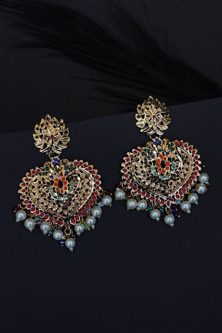 Hyderabadi Gold Plated Latkan Earrings - RS ZEVARS