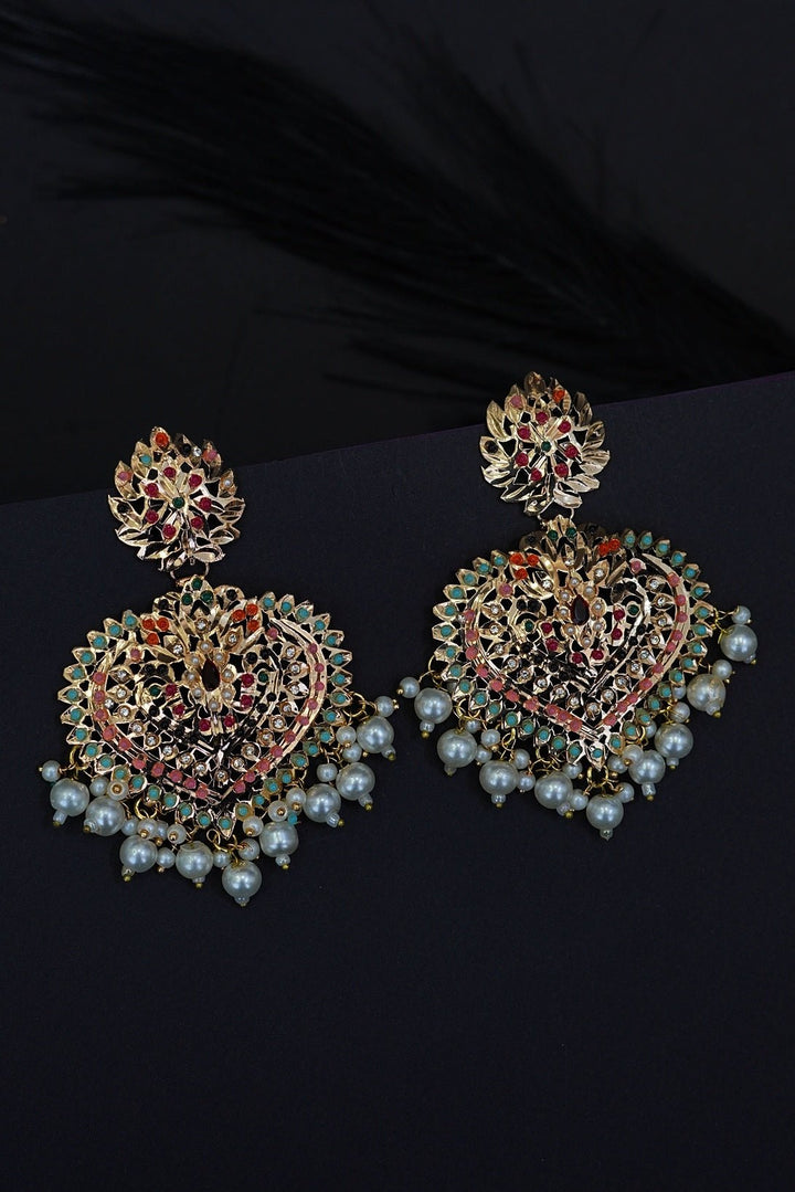 Hyderabadi Gold Plated Latkan Earrings - RS ZEVARS